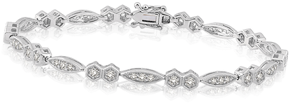 Ladies Diamond Bracelet Set In White Gold - Bracelet (498x498), Png Download