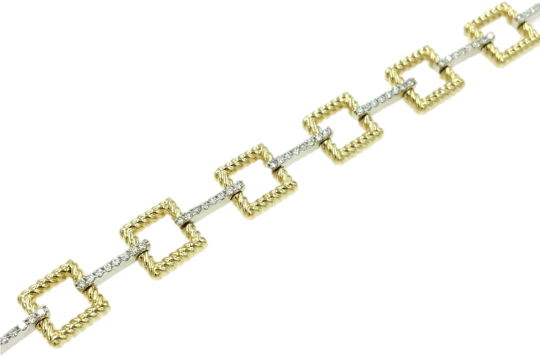 Yellow & White Gold Diamond Bracelet - Bracelet (1060x1060), Png Download