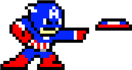 Captain America Shield Throw - Captain America Perler Bead Pattern (500x330), Png Download