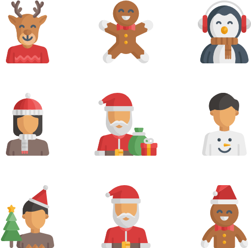 Christmas Avatars - Father Christmas Cartoon Sprite (600x564), Png Download