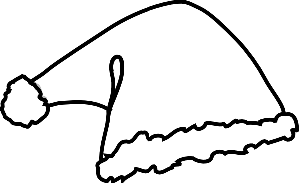 Clipart Black And White Stock Clip Art At Clker Com - Christmas Hat Png White (600x367), Png Download