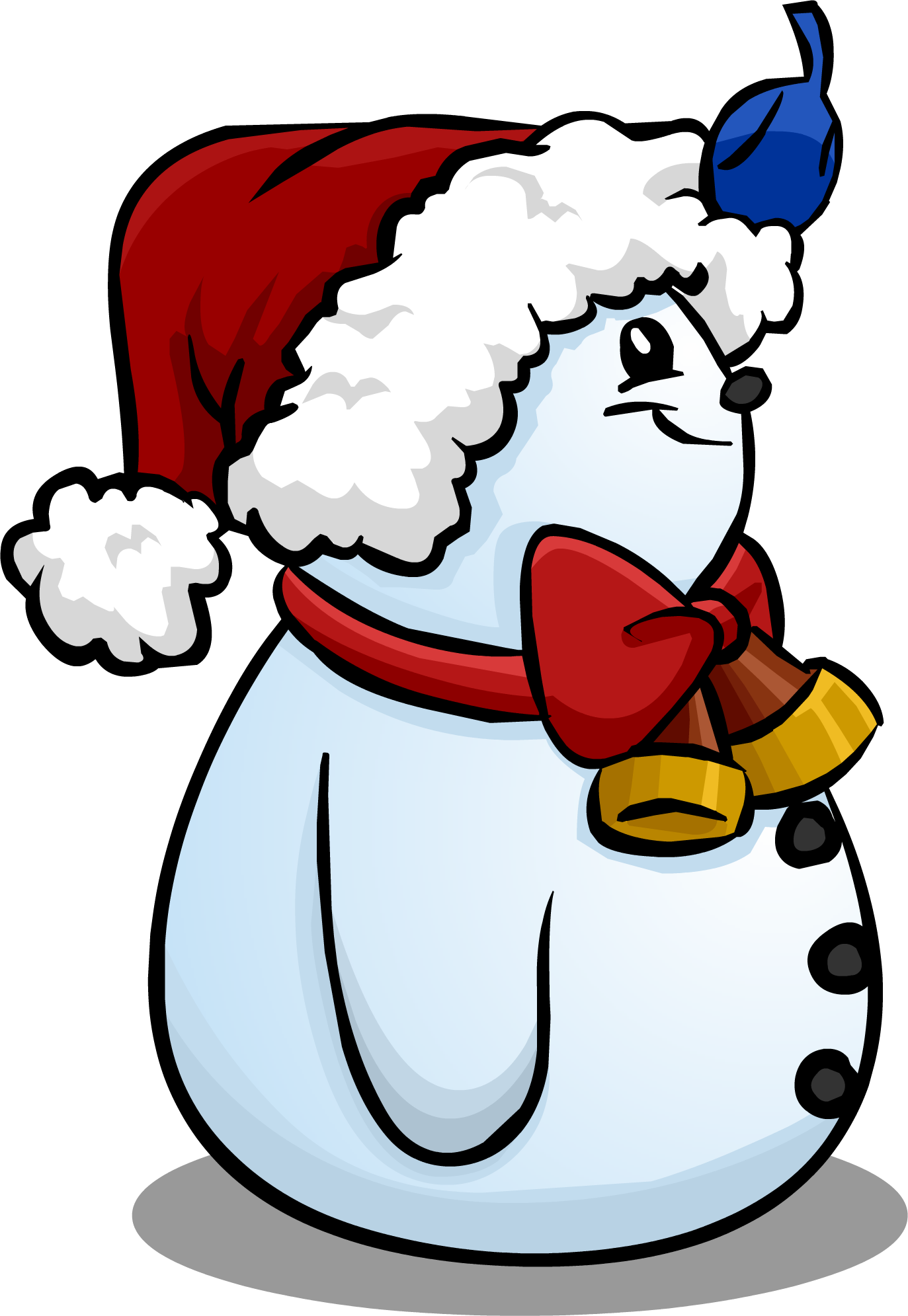 Santa Hat Snowman Sprite 007 - Cartoon (1373x1991), Png Download