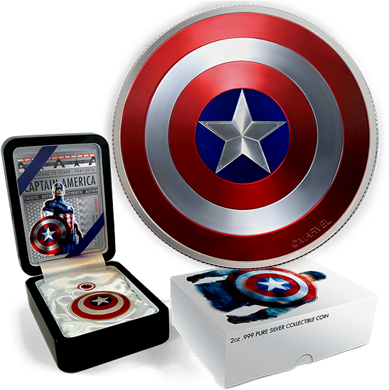 Captain America's Shield 2 Oz - Silver (570x570), Png Download