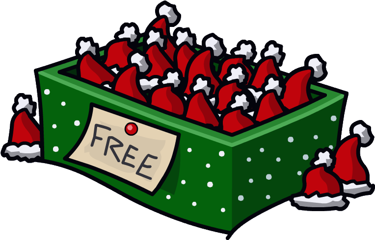 Santa Hat Box - Club Penguin Christmas (826x521), Png Download