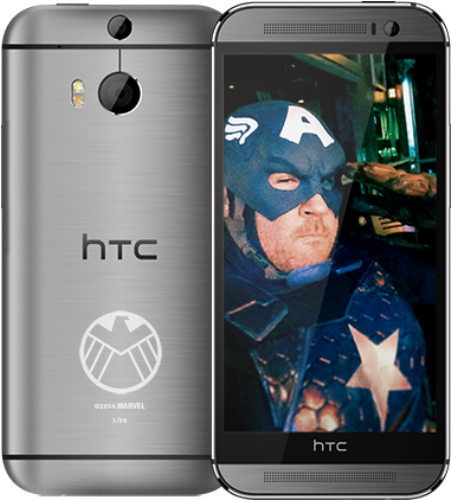 Htc Unveils Limited Edition Captain America S - Htc One (m8) - 16 Gb - Gunmetal Gray - Unlocked (950x499), Png Download