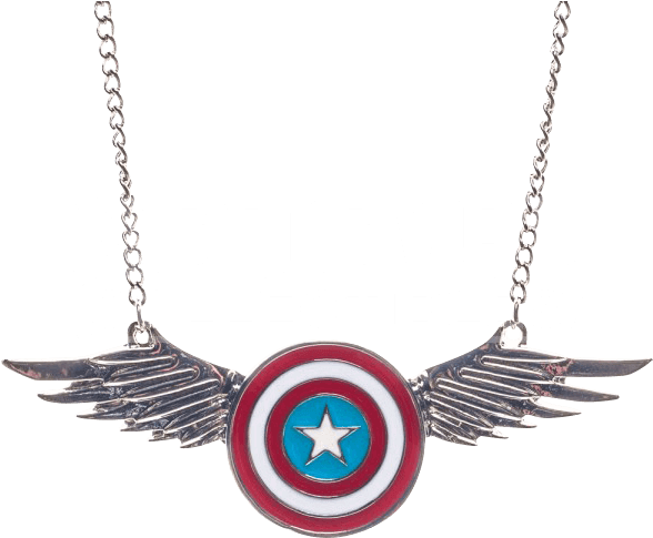 Winged Captain America Shield Necklace - Marvel Captain America Necklace (587x587), Png Download