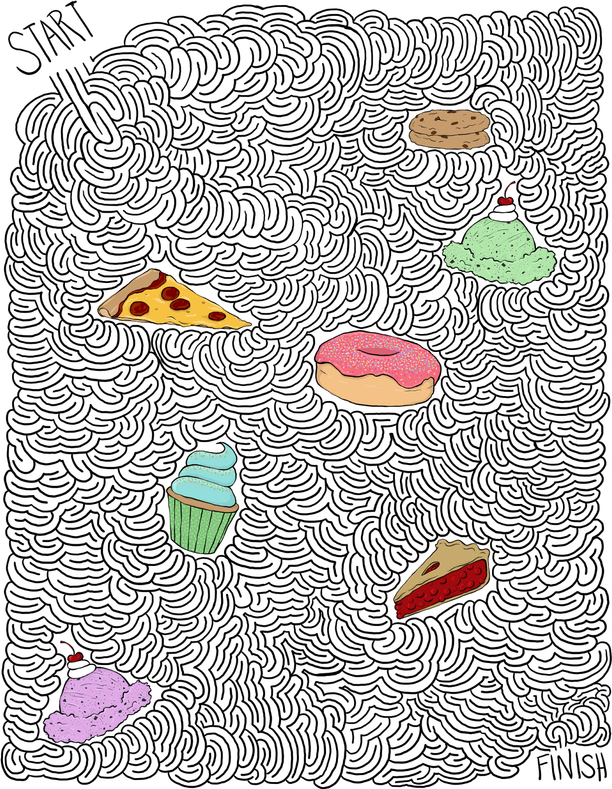 More Than A Few Of My Friends Lately Have Attributed - Food Maze (1237x1600), Png Download