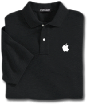 Black Apple Polo Shirt - Black (400x400), Png Download