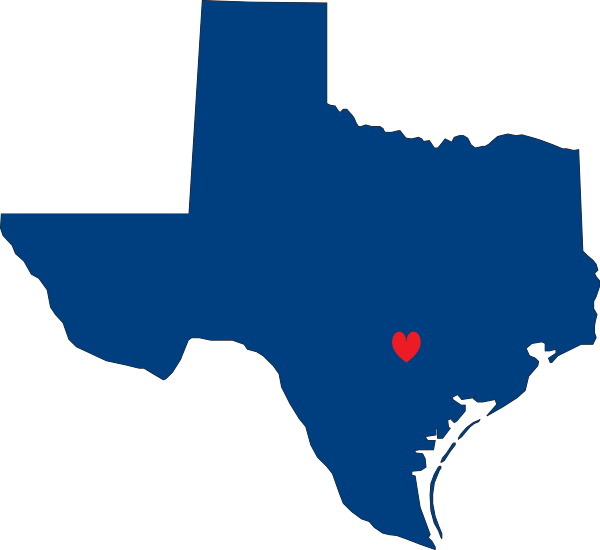 State Of Texas Outline Png - Texas Heart Clipart (600x550), Png Download