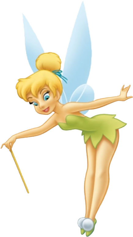 Fada Sininho - Tinkerbell With Her Wand (612x792), Png Download