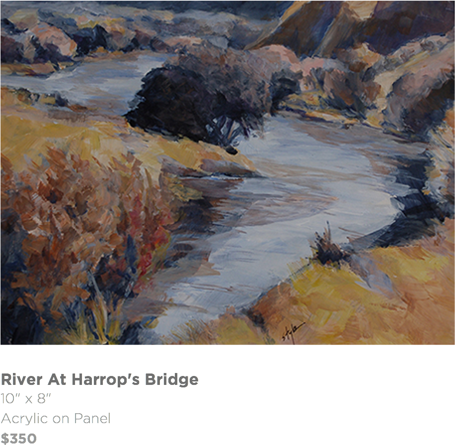 River At Harrop's Bridge 10" X 8" Acrylic On - Panel Painting (1082x932), Png Download