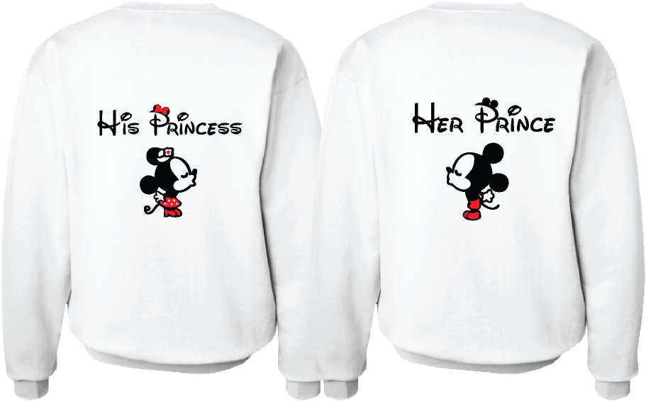 500159 Her Prince Little - His Hers T Shirt (1014x697), Png Download