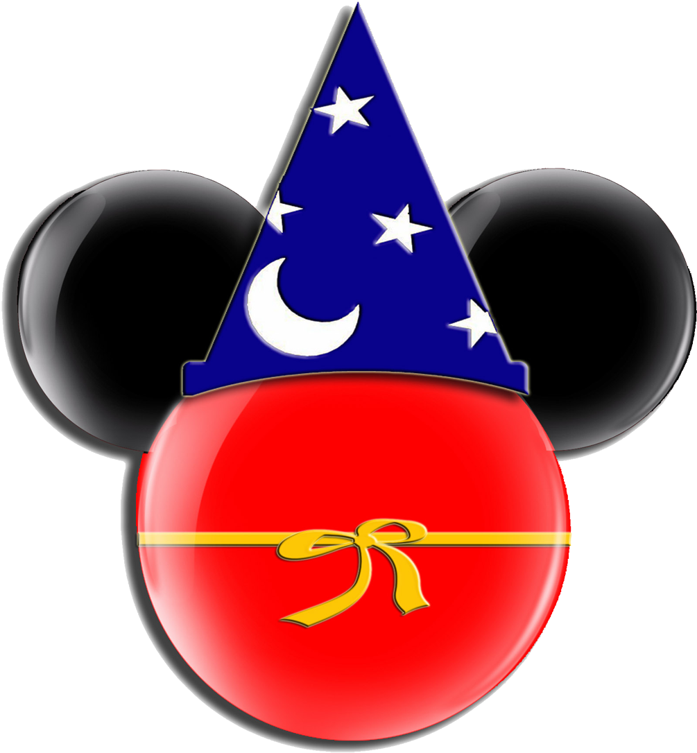 Sorcerer Hat Mickey Ears, Sorcerer Mickey Ears Clipart - Sorcerer Mickey Mouse Head (1050x1108), Png Download
