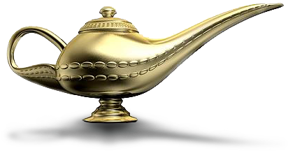 Genie Lamps For Sale Images - Aladdin Genie Lamp Png (447x288), Png Download