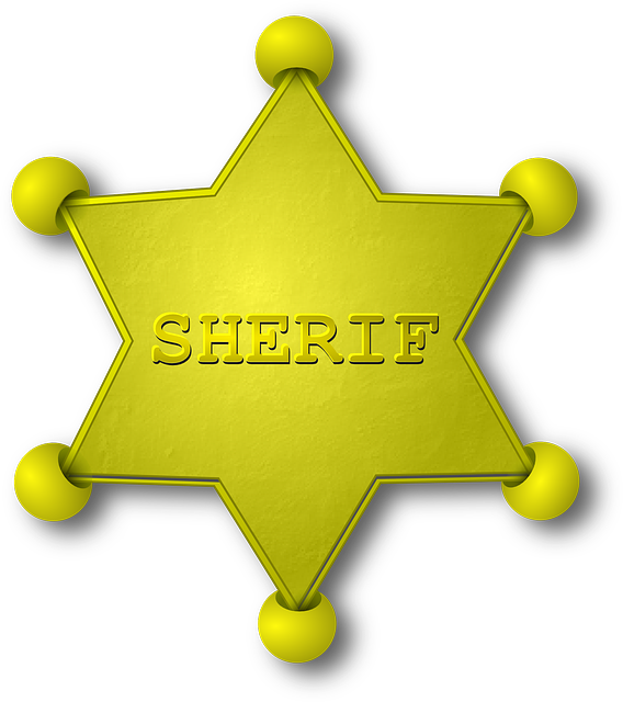 Sheriff, Gold, Star, Emblem - Estrela De Xerife Png (568x640), Png Download