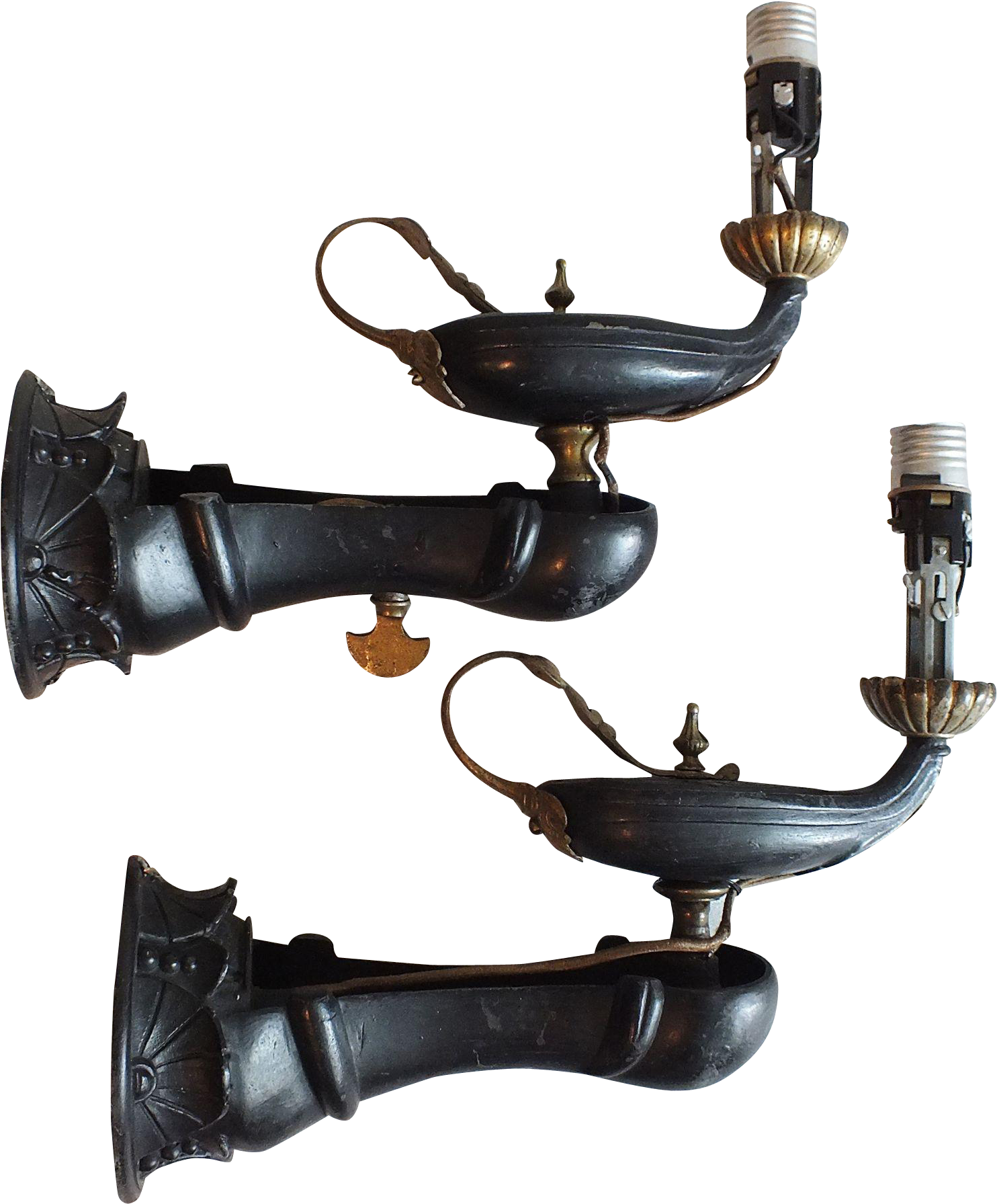 Antique Moorish Revival Aladdin Genie's Lamp Wall Sconces-sold - Pipe (1790x1790), Png Download