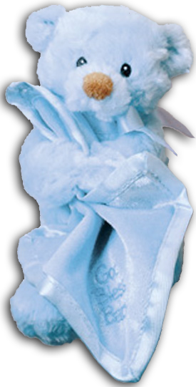 Baby Gund God Bless Baby "praise" Blue Teddy Bear With - Teddy Bear Png Blanket (275x543), Png Download