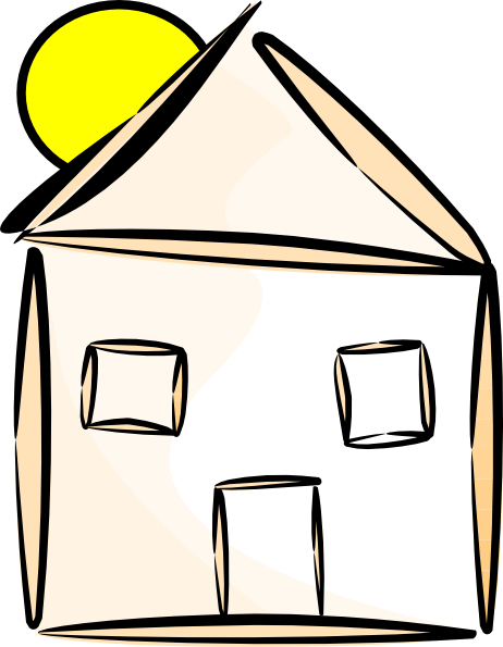 House Outline Clipart (462x595), Png Download