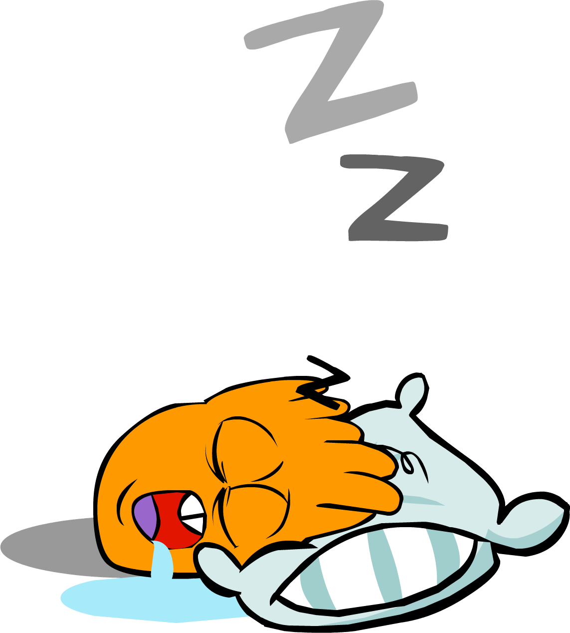 Orange Puffle Sleep - Club Penguin (1143x1268), Png Download