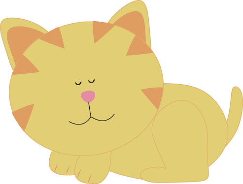 Cute Sleeping Clipart - Kitten Sleeping Clipart (493x374), Png Download