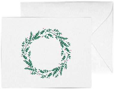 Christmas Wreath A2 Letterpress Cards - Construction Paper (575x575), Png Download