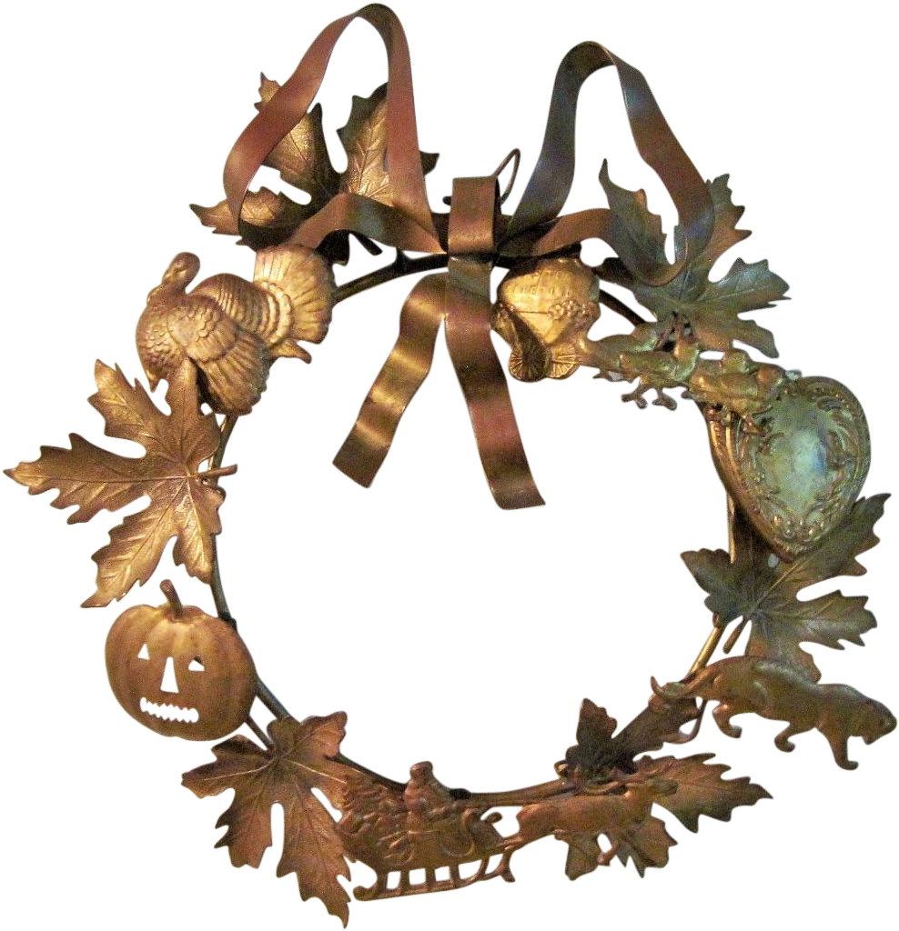 Vintage Petite Choses Brass Holiday Dresden Wreath - Wreath (1023x1023), Png Download