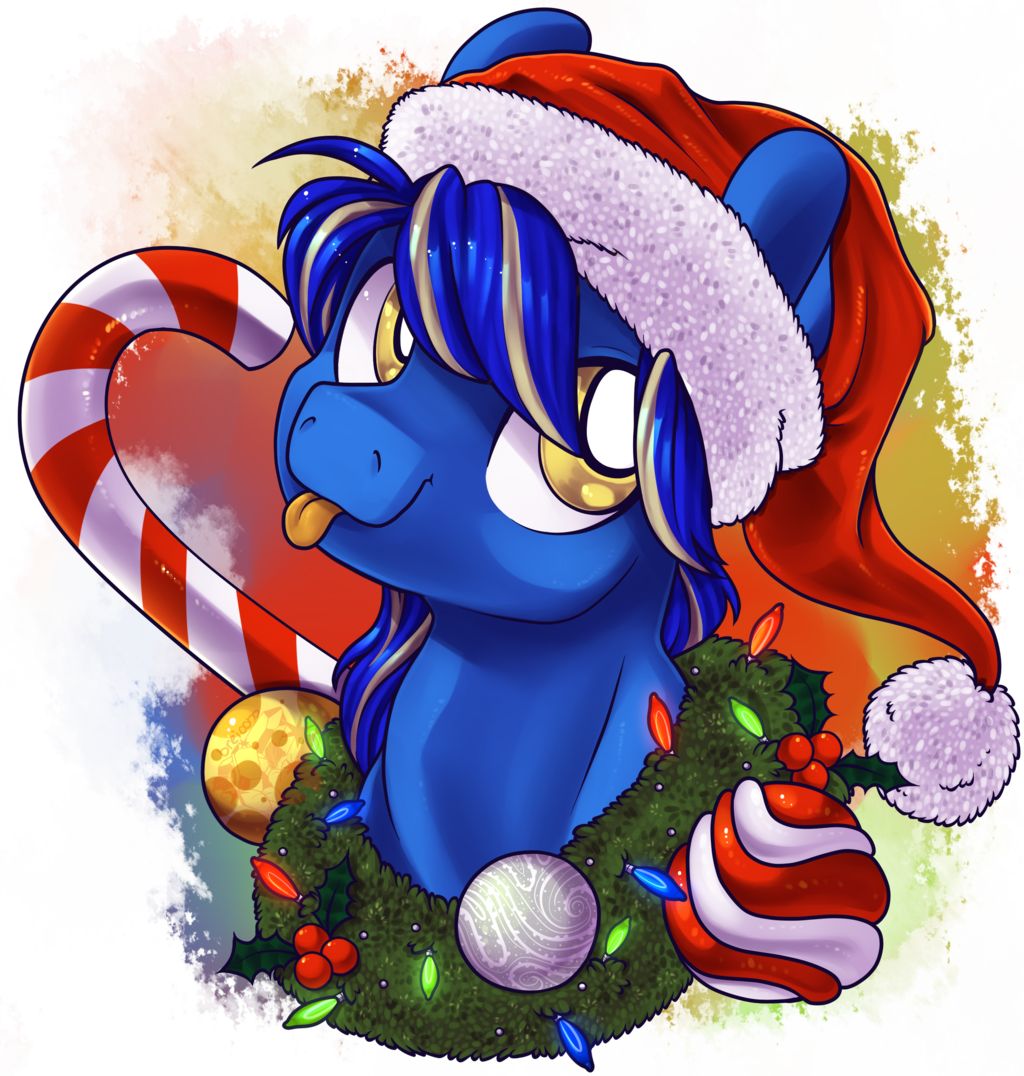 Breioom, Blep, Bust, Christmas, Christmas Lights, Christmas - Cartoon (1024x1076), Png Download