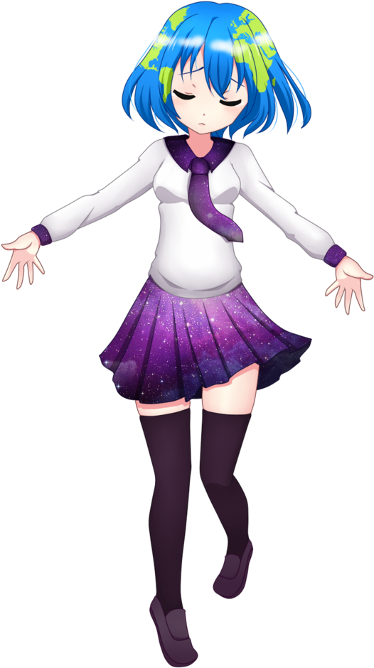 Earth-chan Png By Luzolu - Earth (730x1095), Png Download