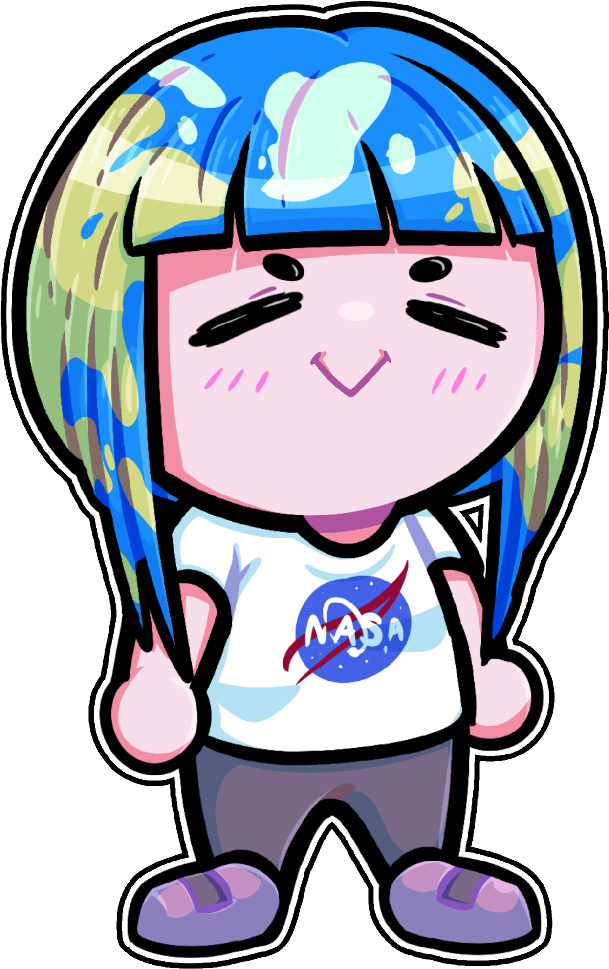 Nasa Clip Art Hair Facial Expression Pink Nose Smile - Facial Expression (1584x2016), Png Download