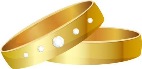 Wedding Rings Gold Png Clip Art - Wedding Ring (500x242), Png Download