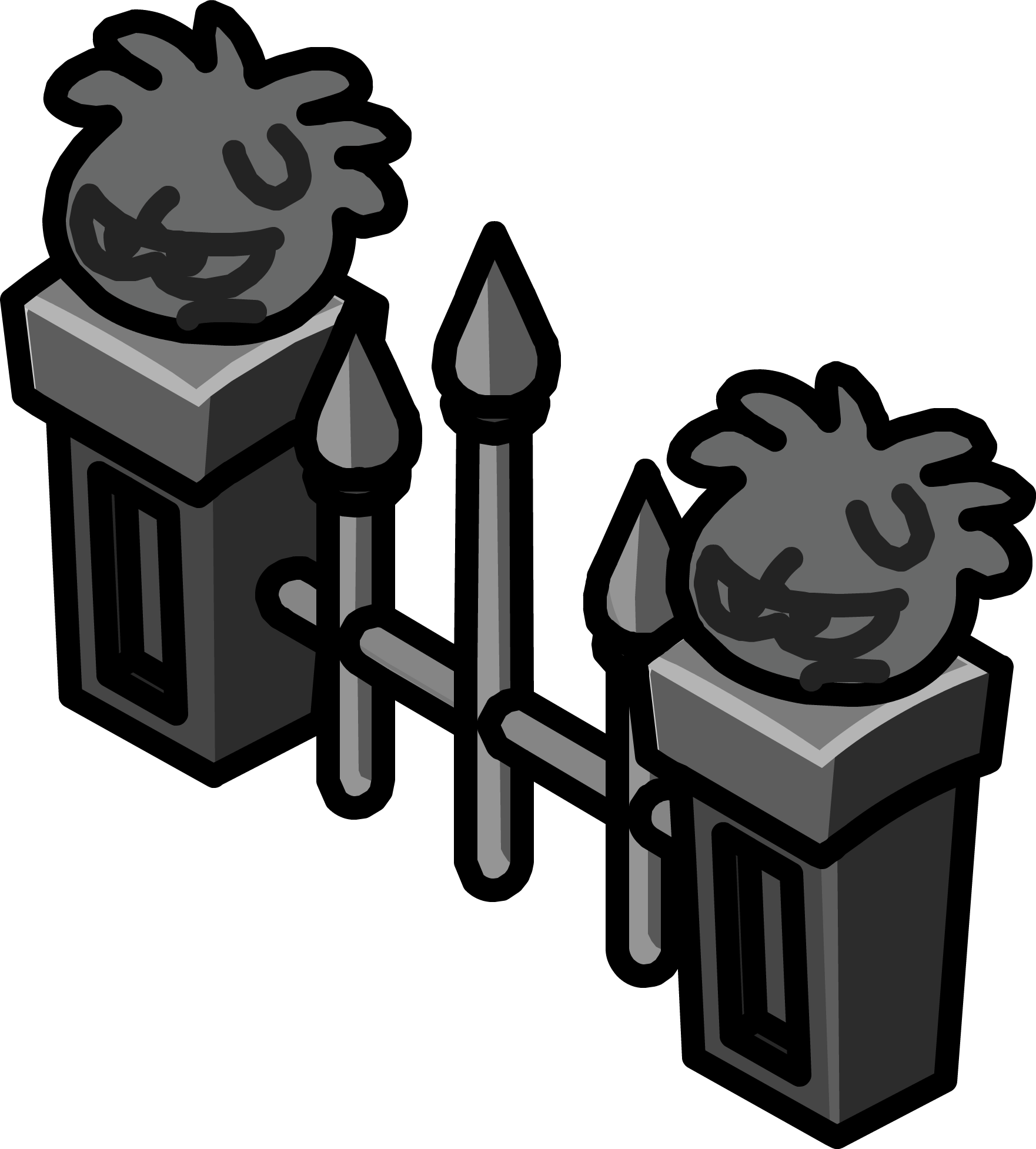 Graveyard Fence Icon - Club Penguin Fence (1762x1954), Png Download