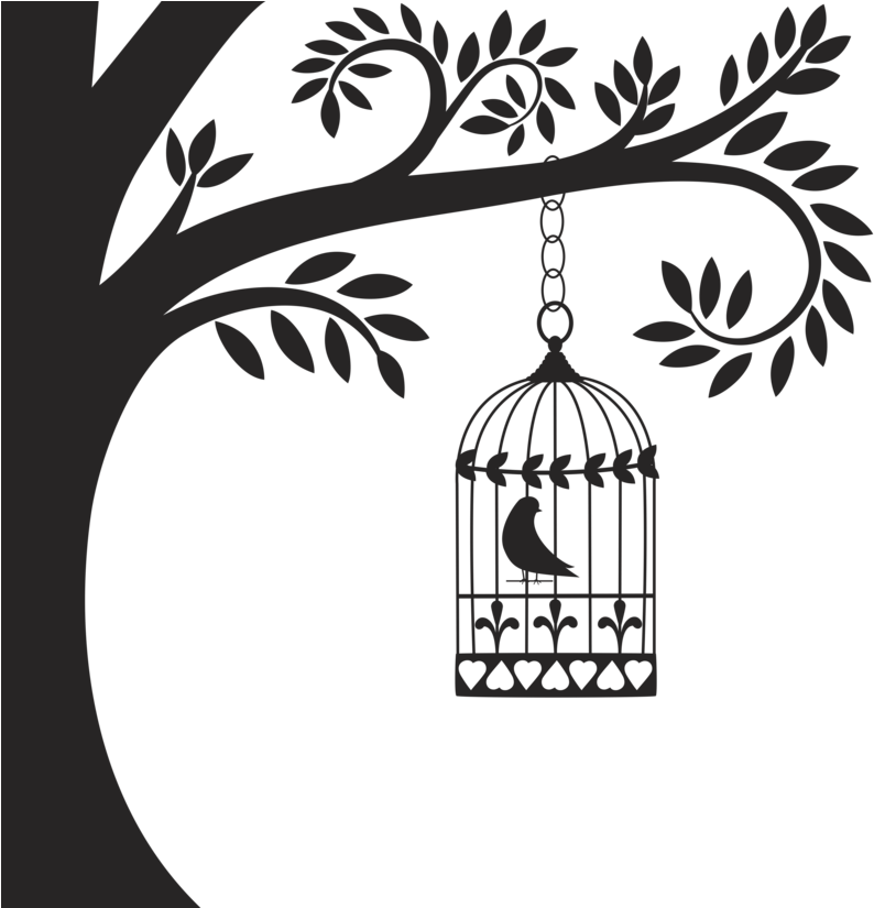 Tree Cage Png Free Stock - Bird In Cage Png (970x824), Png Download
