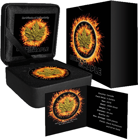Black Ruthenium Burning Maple Leaf Fire - Veront: Los Cobradores De Vidas; Paperback; Author (500x500), Png Download