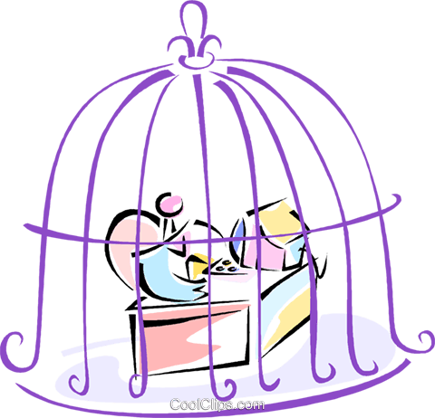 Man In A Bird Cage - Illustration (480x462), Png Download