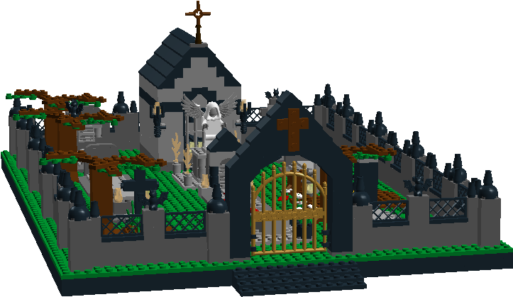 Modular Graveyard - Lego Halloween Castle (1107x600), Png Download