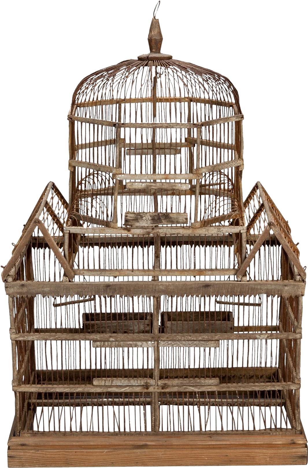English 19th Century Handmade Wooden Bird Cage Found - Birdcage (1617x1617), Png Download
