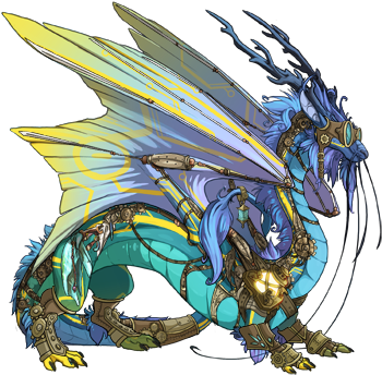 Extra Cyborg Additions - Water Dragon Flight Rising (350x350), Png Download