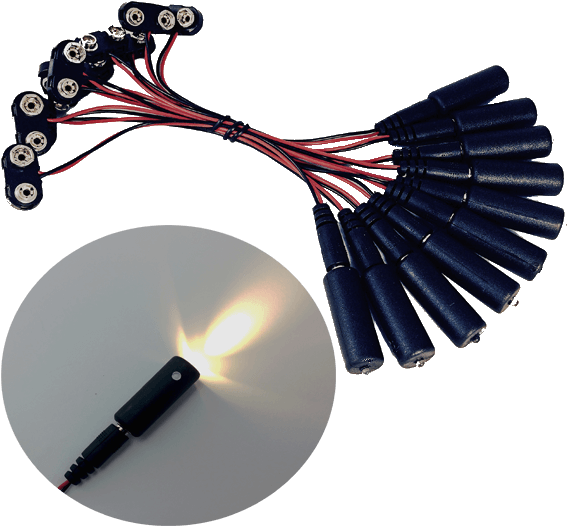 10 Pack Led Micro Effects Lights Warm White 3,200 Kelvin - 9 Volt Coil Driver (600x600), Png Download