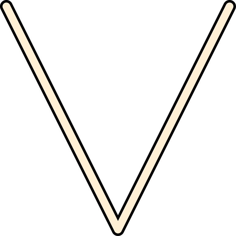 V - Thin Arrow White Down (771x771), Png Download