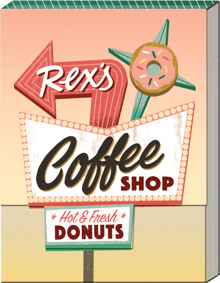 Rex's Coffee Shop Pocket Note Pad - Molly & Rex Road Trip Pocket Note Pad Coffee Shop (1200x1200), Png Download