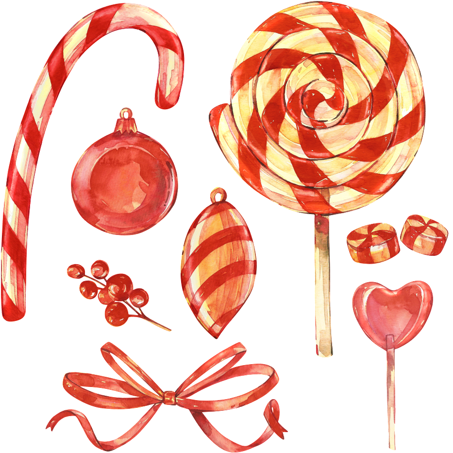 Todo Tipo De Dulces De Navidad Png Transparente Png - Dibujo De Lolly Pops (1024x1024), Png Download
