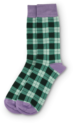 Window Pane Dress Socks Green & Purple - Green (800x500), Png Download