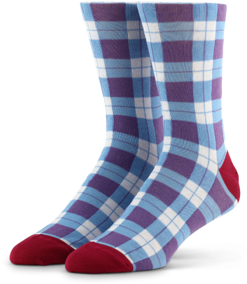 Window Pane Dress Socks Pink & Blue - Sock (800x500), Png Download