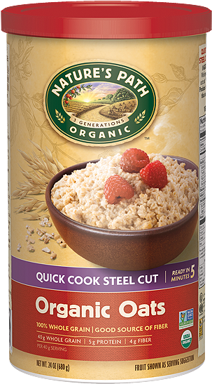 Quick Cook Steel Cut Oats - Nature's Path Organic Oats (600x600), Png Download