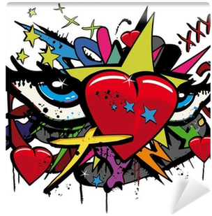 Download Pop Art Love Graffiti Hearts Eyes Illustration White
