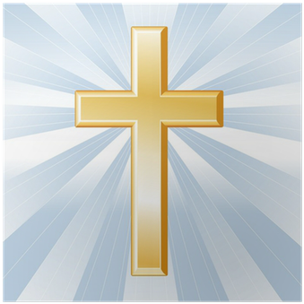 Christianity Symbol, Golden Cross, Crucifix Poster - Crucifix (400x400), Png Download