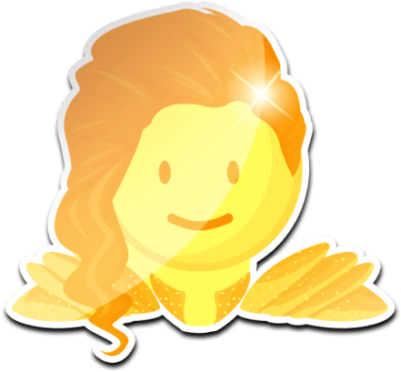 Golden Heavy Cross - Cartoon (480x480), Png Download