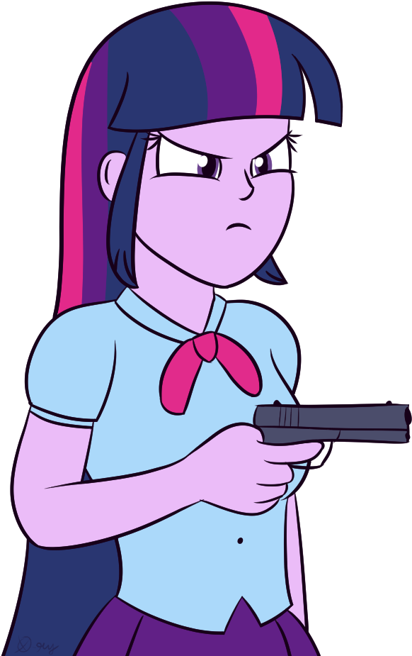 X-guy, Delet This, Equestria Girls, Gun, Safe, Simple - Cartoon (685x982), Png Download