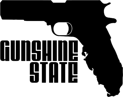Guns - Gunshine State Florida Gun Vinyl Decal Sticker Bumper (400x314), Png Download