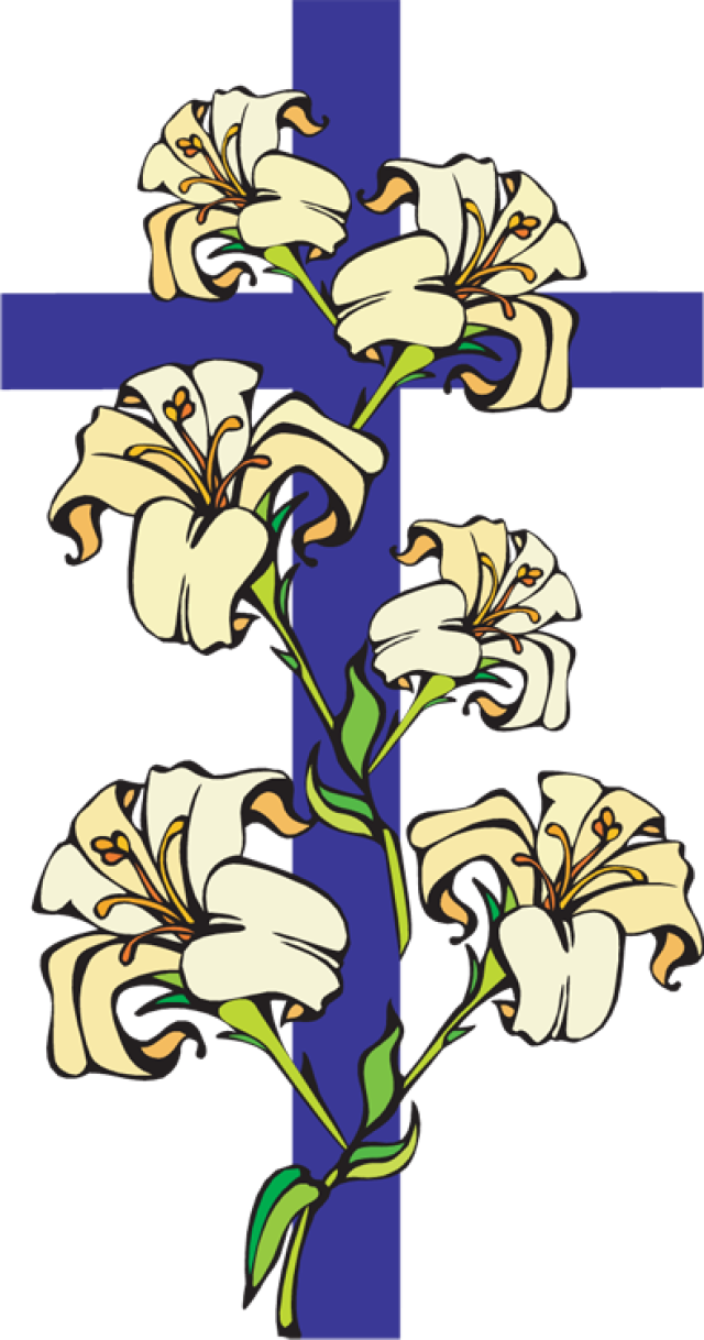 Easter Flower Clipart Service - Cross Flowers Png Clipart (640x1218), Png Download